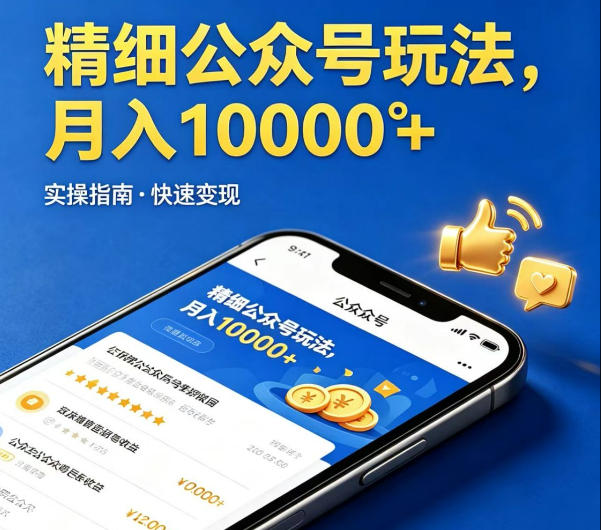 图片[1]-精细化公众号玩法，我们给你提供文章，你来负责发布，收益可观，月入1W+【揭秘】——生财有道创业项目网-生财有道