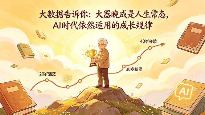 （18288期）付费文章：大数据告诉你：大器晚成是人生常态，AI 时代依然适用的成长规律_生财有道创业项目网