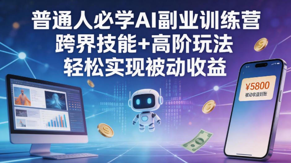 图片[1]-普通人必学AI副业训练营跨界技能+高阶玩法轻松实现被动收益——生财有道创业项目网-生财有道