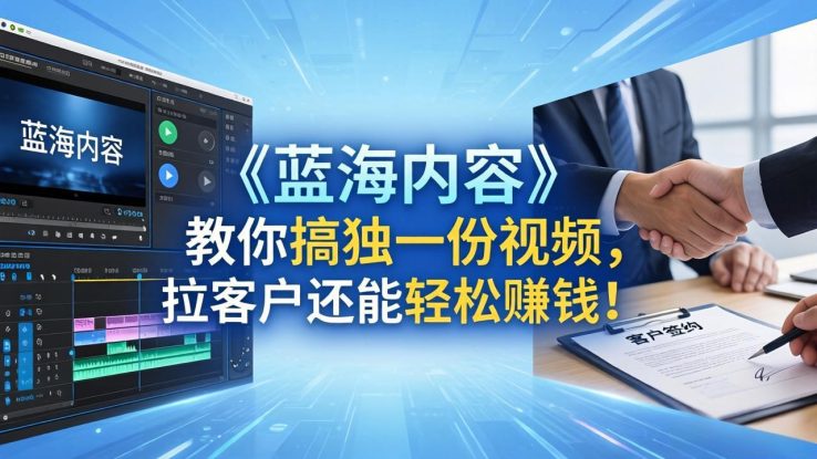 （18301期）做视频卷不动了？《蓝海内容》教你搞独一份视频，拉客户还能轻松赚钱！_生财有道创业项目网
