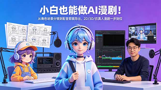 （18343期）小白也能做AI漫剧！从角色场景分镜到配音剪辑导出，2D/3D/仿真人漫剧一步到位_生财有道创业项目网