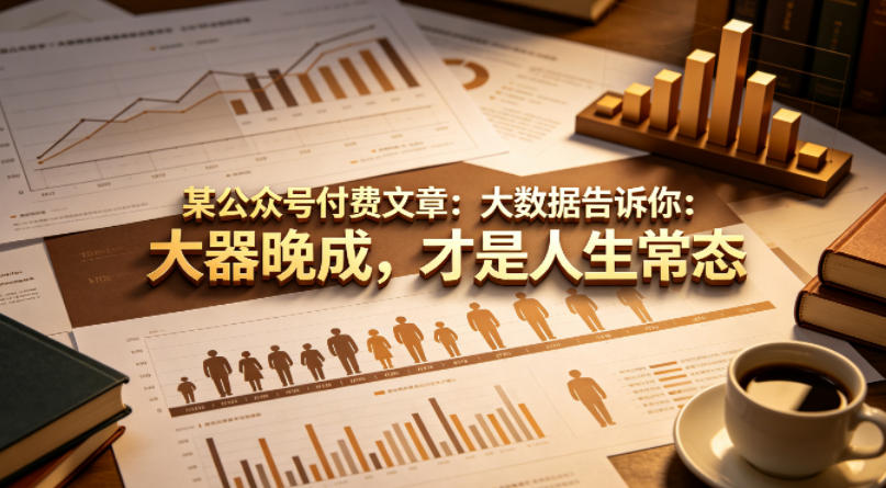 图片[1]-某公众号付费文章：大数据告诉你：大器晚成，才是人生常态——生财有道创业项目网-生财有道