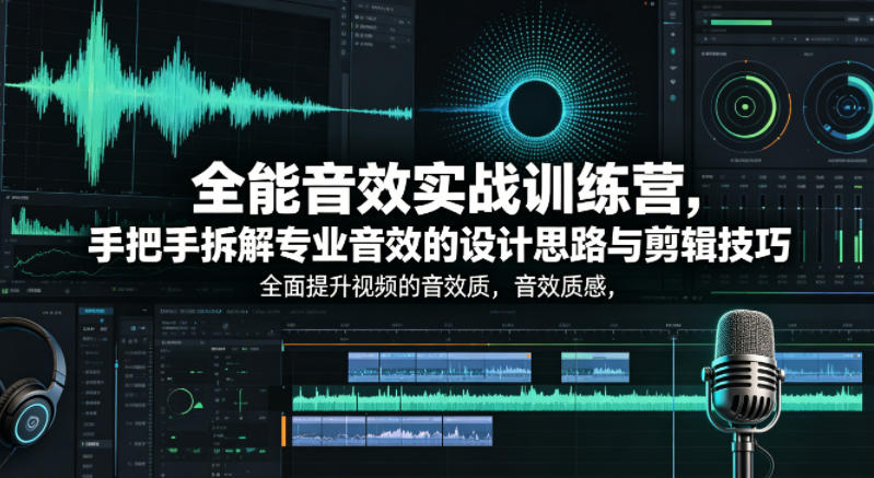 图片[1]-全能音效实战训练营，手把手拆解专业音效的设计思路与剪辑技巧，全面提升视频的音效质感——生财有道创业项目网-生财有道