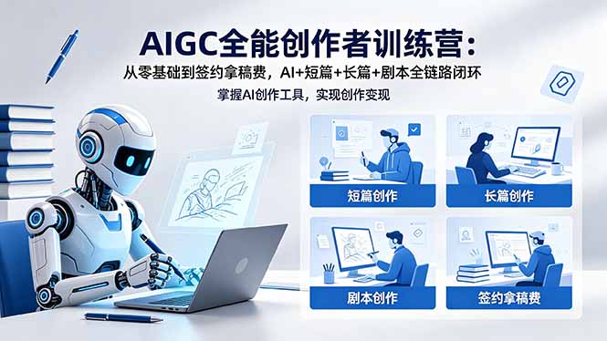 （18403期）AIGC全能创作者训练营：从零基础到签约拿稿费，AI+短篇+长篇+剧本全链路闭环_生财有道创业项目网