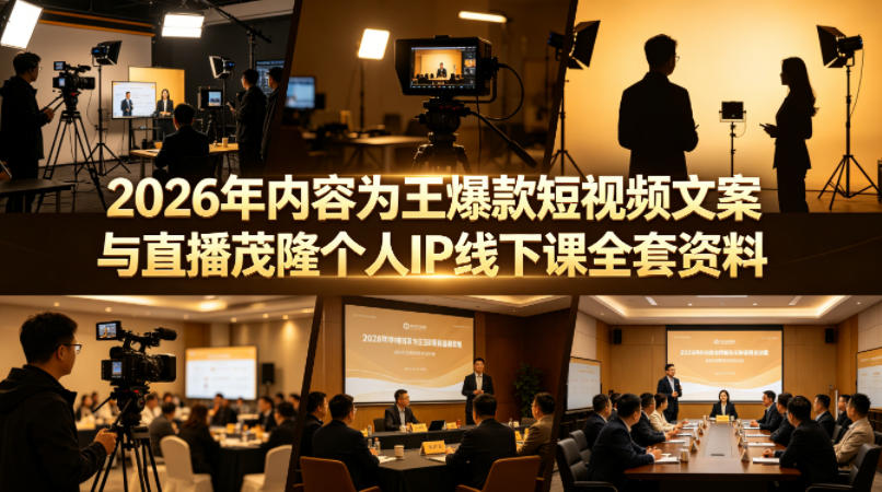 图片[1]-2026年内容为王爆款短视频文案与直播茂隆个人IP线下课全套资料(价值4980)——生财有道创业项目网-生财有道