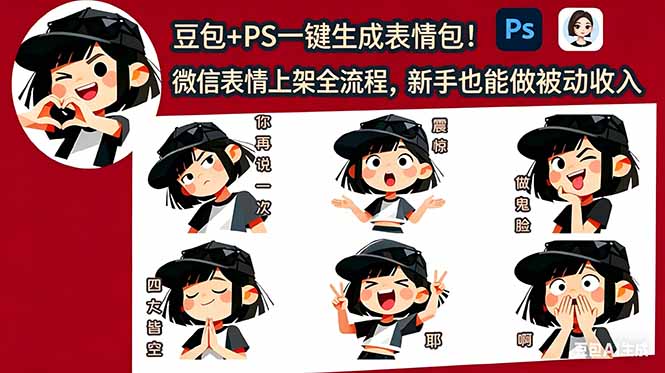 （18402期）豆包+PS一键生成表情包！微信表情上架全流程，新手也能做被动收入_生财有道创业项目网