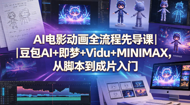 图片[1]-AI电影动画全流程先导课｜豆包AI+即梦+Vidu+MINIMAX，从脚本到成片入门——生财有道创业项目网-生财有道