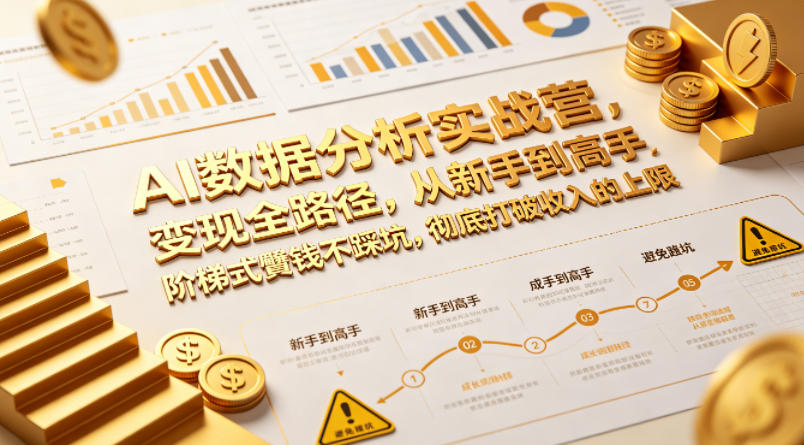 图片[1]-AI数据分析实战营，变现全路径，从新手到高手，阶梯式賺钱不踩坑，彻底打破收入的上限——生财有道创业项目网-生财有道