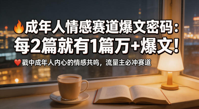 图片[1]-公众号流量主成年人情感心理赛道，流量最大，受众最广的主流赛道之一，平均每2篇就有1篇万爆文章——生财有道创业项目网-生财有道