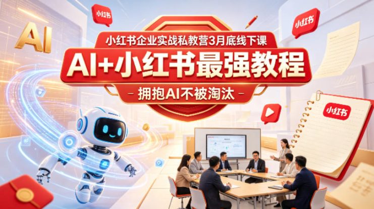 小红书企业实战私教营3月底线下课，AI+小红书最强教程，拥抱AI不被淘汰——生财有道创业项目网