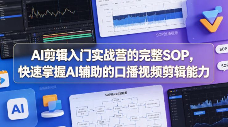 AI剪辑入门实战营的完整SOP，快速掌握AI辅助的口播视频剪辑能力——生财有道创业项目网