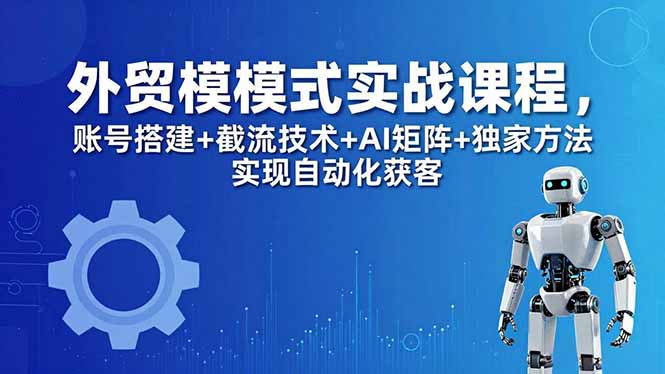 （18367期）外贸新模式实战课程-更新5月，账号搭建+截流技术+AI矩阵+独家方法实现自动化获客_生财有道创业项目网