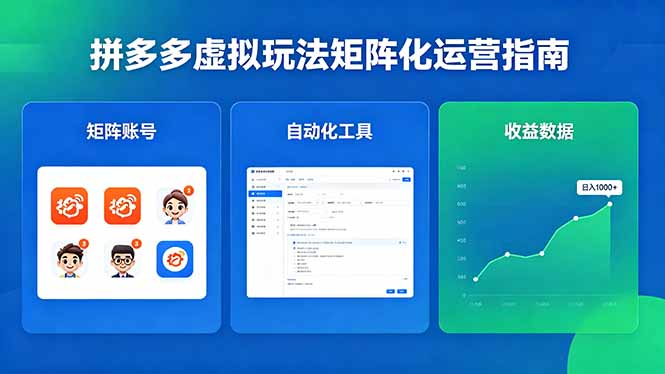 （18361期）闭眼可复制的拼多多虚拟玩法，矩阵化运营，长期稳定日入 1000+_生财有道创业项目网