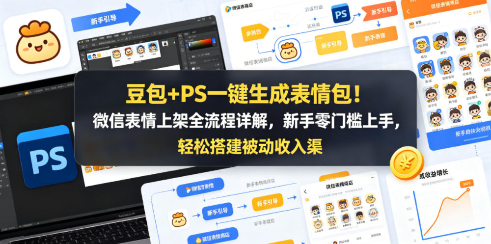 图片[1]-豆包+PS一键生成表情包！微信表情上架全流程详解，新手零门槛上手，轻松搭建被动收入渠道——生财有道创业项目网-生财有道