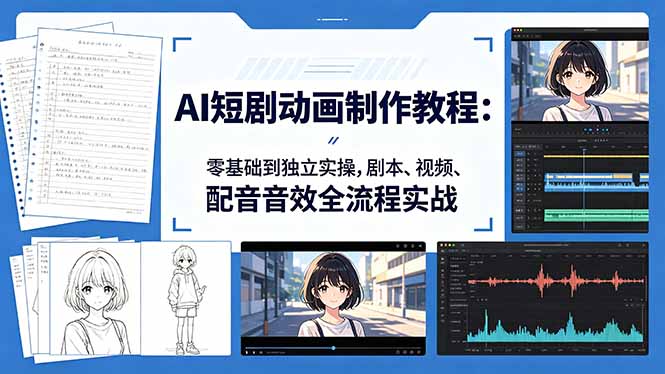 (18351期)AI短剧动画制作教程:零基础到独立实操,剧本、视频、配音音效全流程实战_生财有道创业项目网