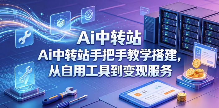 Ai中转站手把手教学搭建，从自用工具到变现服务——生财有道创业项目网