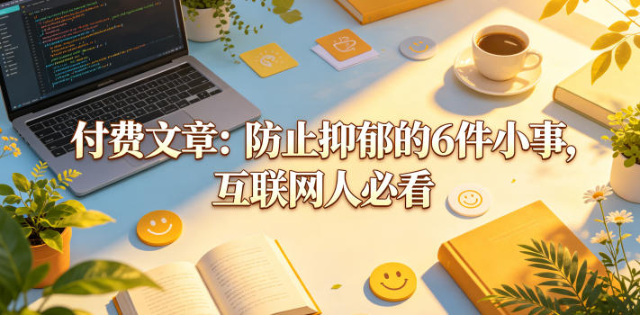 付费文章：防止抑郁的6件小事，互联网人必看！——生财有道创业项目网