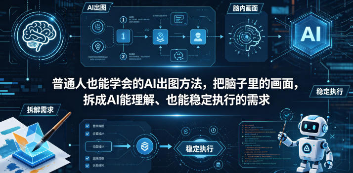 普通⼈也能学会的AI出图⽅法，把脑子里的画面，拆成AI能理解、也能稳定执行的需求【文档】——生财有道创业项目网