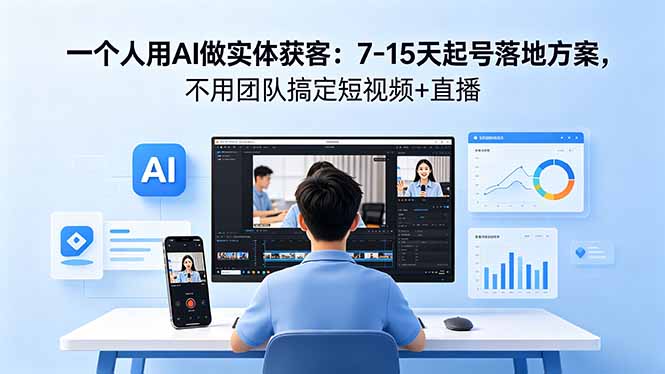 （18432期）一个人用AI做实体获客：7-15天起号落地方案，不用团队搞定短视频+直播_生财有道创业项目网