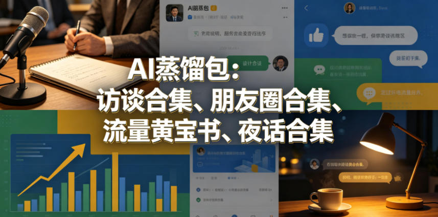 图片[1]-AI蒸馏包：访谈合集、朋友圈合集、流量黄宝书、夜话合集【文档】——生财有道创业项目网-生财有道