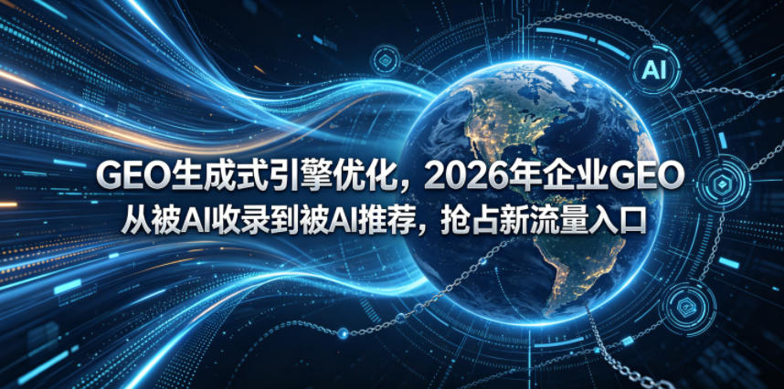 图片[1]-GEO生成式引擎优化，2026年企业GEO从被AI收录到被AI推荐，抢占新流量入口——生财有道创业项目网-生财有道