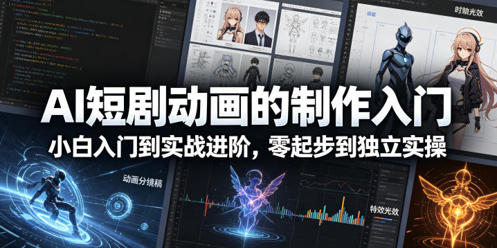 AI短剧动画的制作入门，小白入门到实战进阶，零起步到独立实操——生财有道创业项目网