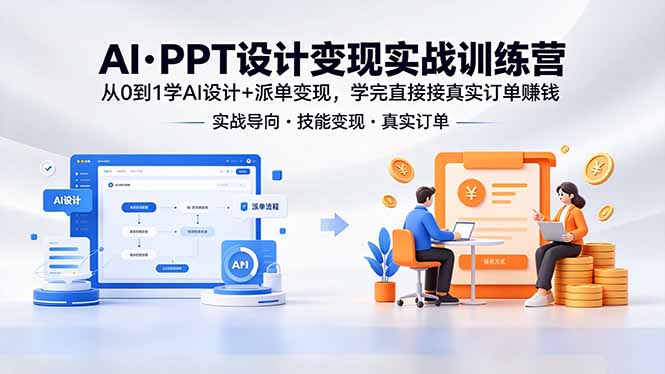 图片[1]-（18458期）AI·PPT设计变现实战训练营，从0到1学AI设计+派单变现，学完直接接真实订单赚钱_生财有道创业项目网-生财有道