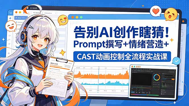 （18473期）告别AI创作瞎猜！Prompt撰写+情绪营造+CAST动画控制全流程实战课_生财有道创业项目网