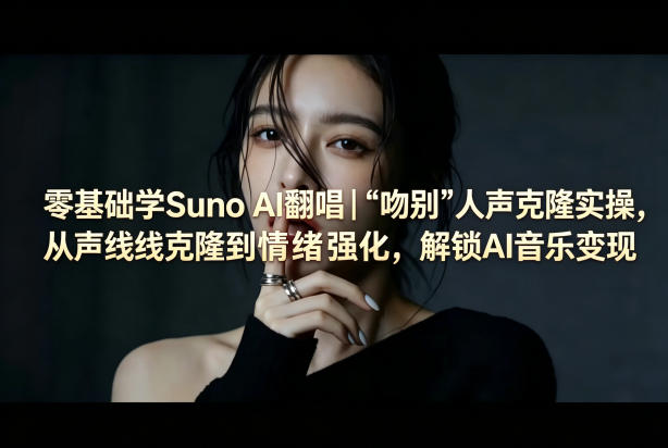 零基础学Suno AI翻唱｜《吻别》人声克隆实操，从声线克隆到情绪强化，解锁AI音乐变现——生财有道创业项目网