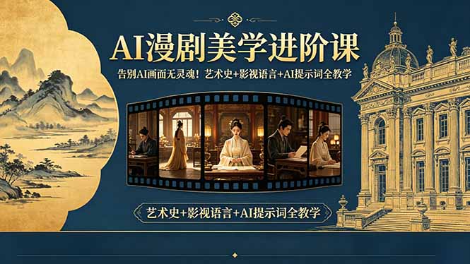（18480期）告别AI画面无灵魂！AI漫剧美学进阶课，艺术史+影视语言+AI提示词全教学_生财有道创业项目网