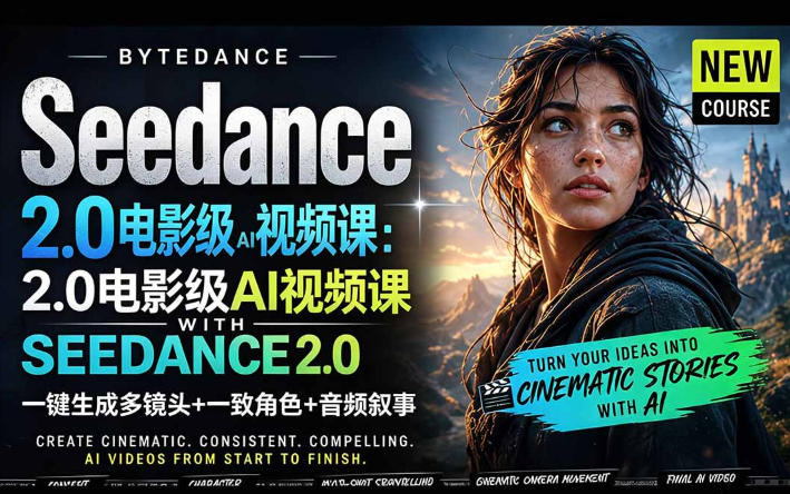 图片[1]-字节跳动的Seedance 2.0 AI电影视频生成制作教程，一键生成多镜头+一致角色+音频叙事-中英字幕——生财有道创业项目网-生财有道