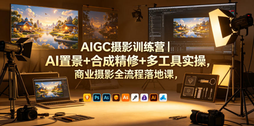 图片[1]-AIGC摄影训练营｜AI置景+合成精修+多工具实操，商业摄影全流程落地课——生财有道创业项目网-生财有道