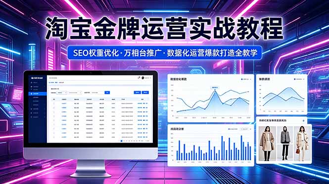 （18507期）2026 淘宝金牌运营实战教程，SEO权重优化万相台推广，数据化运营爆款打造全教学_生财有道创业项目网