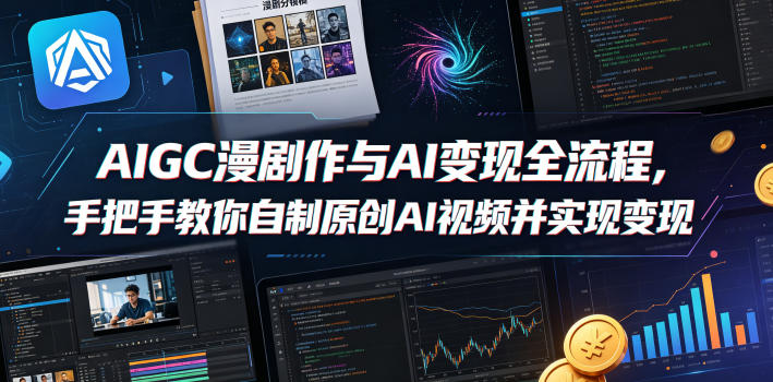 AIGC漫剧创作与AI变现全流程，手把手教你自制原创AI视频并实现变现——生财有道创业项目网