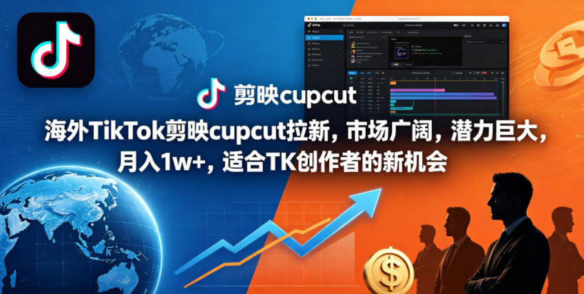 图片[1]-海外TikTok剪映cupcut拉新，市场广阔，潜力巨大，月入1w+，适合TK创作者的新机会——生财有道创业项目网-生财有道