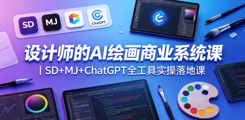 图片[1]-设计师的AI绘画商业系统课｜SD+MJ+ChatGPT全工具实操落地课——生财有道创业项目网-生财有道