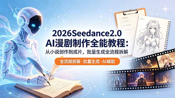 （18537期）2026Seedance2.0 AI制作全能教程：从小说创作到成片，批量生成全流程拆解_生财有道创业项目网