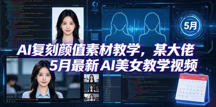 AI复刻颜值素材教学，某大佬5月最新AI美女教学视频，内含4月好物复刻教学——生财有道创业项目网