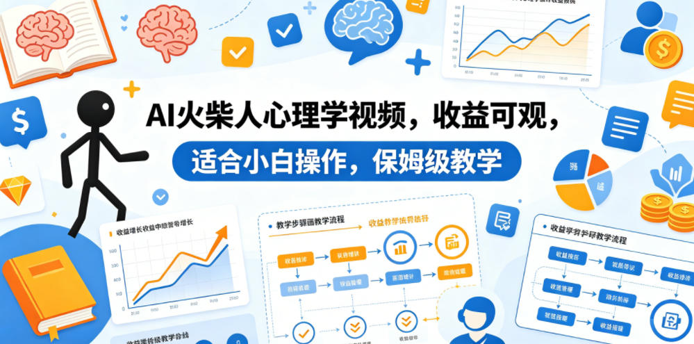 图片[1]-AI火柴人心理学视频，收益可观，适合小白操作，保姆级教学——生财有道创业项目网-生财有道
