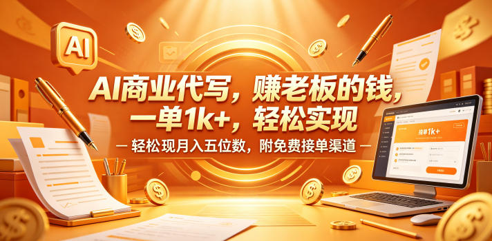 AI商业代写，賺老板的钱，一单1k+，轻松实现月入五位数，附免费接单渠道【揭秘】——生财有道创业项目网