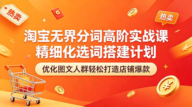 （18564期）淘宝无界分词高阶实战课 精细化选词搭建计划 优化图文人群轻松打造店铺爆款_生财有道创业项目网