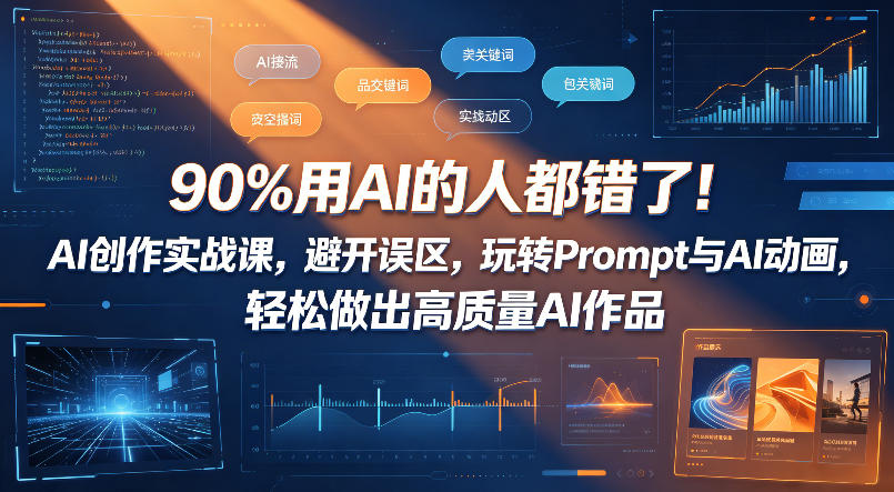 图片[1]-90%用AI的人都错了！AI创作实战课，避开误区，玩转Prompt与AI动画，轻松做出高质量AI作品——生财有道创业项目网-生财有道