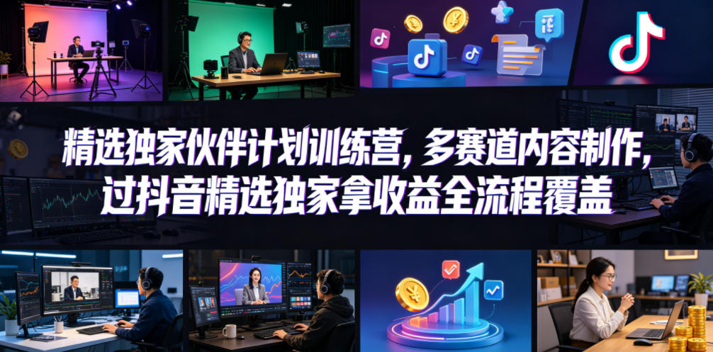 图片[1]-小豁食堂精选独家伙伴计划训练营，多赛道内容制作，过抖音精选独家拿收益全流程覆盖——生财有道创业项目网-生财有道