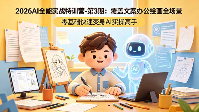 （18572期）2026AI全能实战特训营-第3期：覆盖文案办公绘画全场景 零基础快速变身AI实操高手_生财有道创业项目网