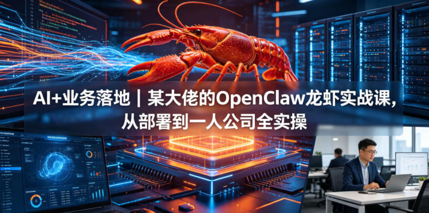 图片[1]-AI+业务落地｜某大佬的OpenClaw小龙虾实战课，从部署到一人公司全实操——生财有道创业项目网-生财有道