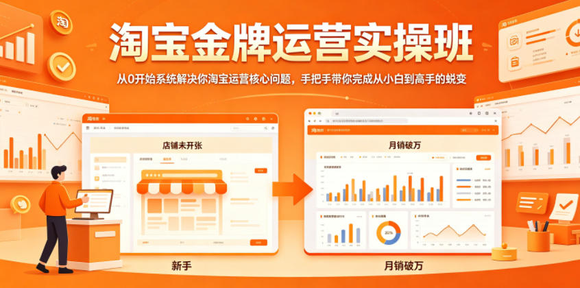 图片[1]-淘宝金牌运营实操班，从0开始系统解决你淘宝运营核心问题，手把手带你完成从小白到高手的蜕变——生财有道创业项目网-生财有道