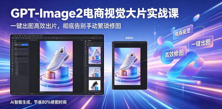 GPT-Image2电商视觉大片实战课，一键出图高效出片，彻底告别手动繁琐修图——生财有道创业项目网