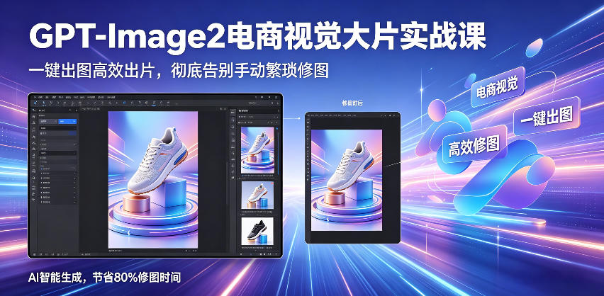 图片[1]-GPT-Image2电商视觉大片实战课，一键出图高效出片，彻底告别手动繁琐修图——生财有道创业项目网-生财有道
