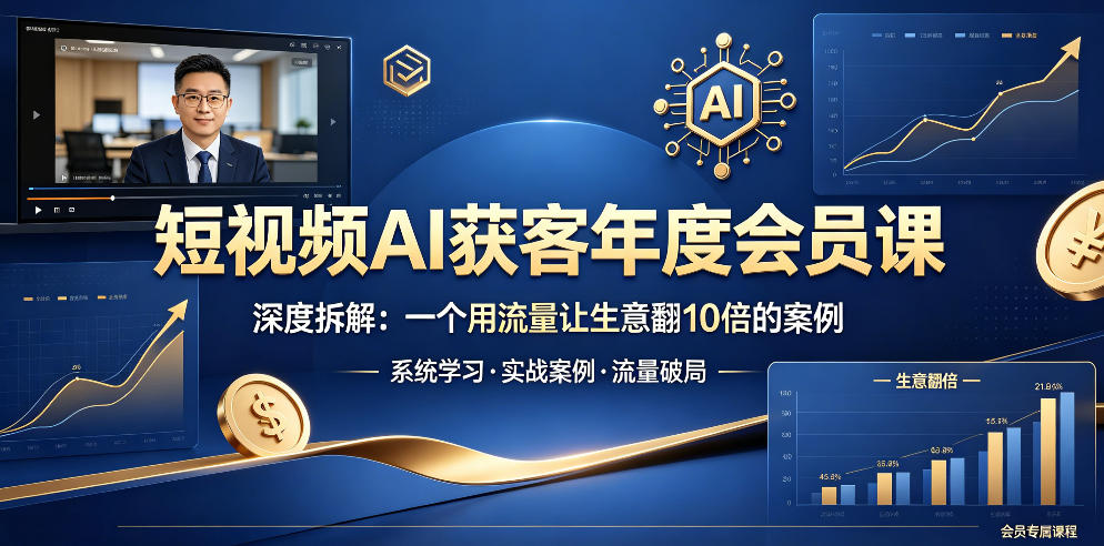 图片[1]-短视频AI获客年度会员课，深度拆解，一个用流量让生意翻10倍的案例——生财有道创业项目网-生财有道