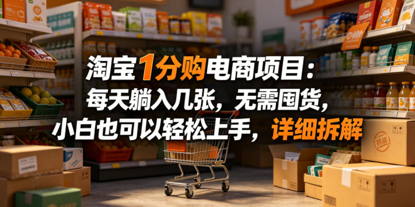 图片[1]-淘宝1分购电商项目：每天躺入几张，无需囤货，小白也可以轻松上手，详细拆解——生财有道创业项目网-生财有道
